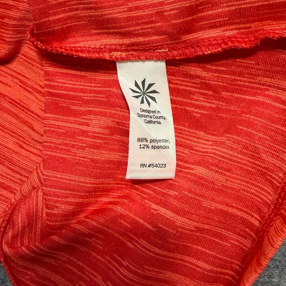 Athleta 1/2 Zip Pullover Women Coral Orange Space Dye Running Top Size Large - Picture 6 of 8